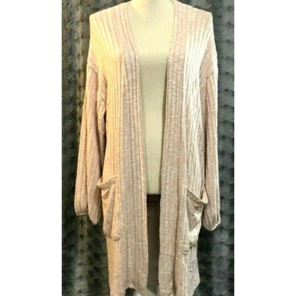 Sweater Cardigan Xhilaration Size XXL Women's Blush Long Sleeve Lace Trim Knit - Picture 5 of 5